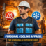 Industrial worker wearing PCM cooling clothing vest designed to reduce heat stress and improve comfort when working in extreme heat conditions.