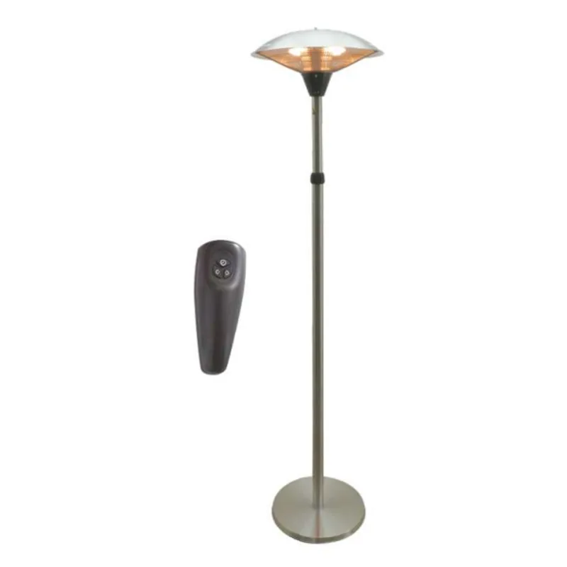 calefactor eléctrico MILÁN RETRÁCTIL: Calefactor metálico de pie con reflector circular y pedestal telescópico.