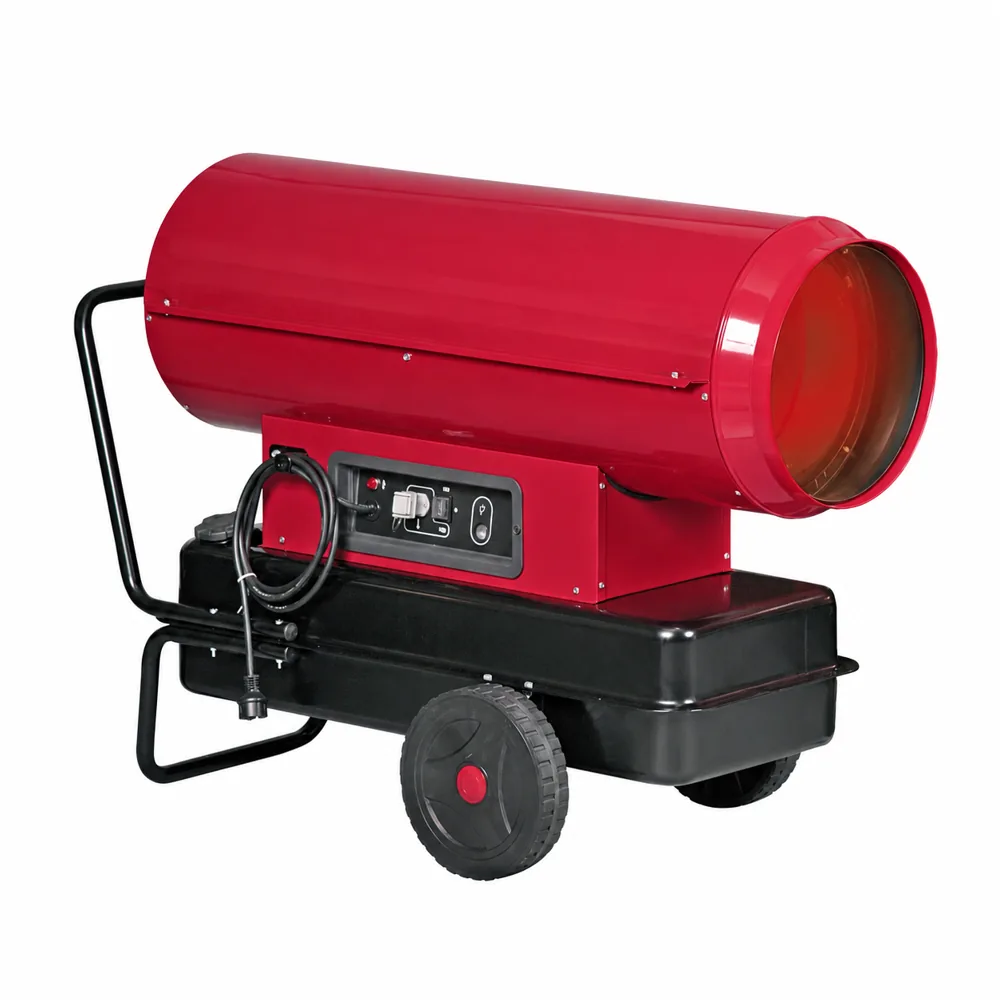 Generador JETZ GE 65. Carcasa tubular roja sobre depósito negro, panel de mandos con cable enrollado, asa posterior y ruedas.