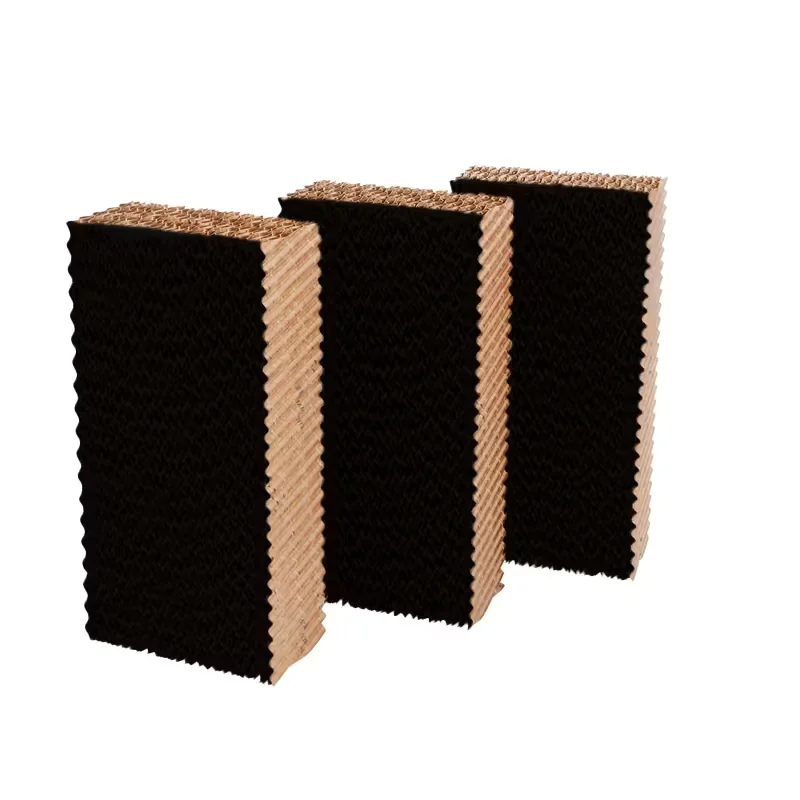 PORTACOOL PACHTB240K: conjunto de 3 paneles evaporativos rectangulares marrones, con superficie frontal oscura y estructura corrugada.